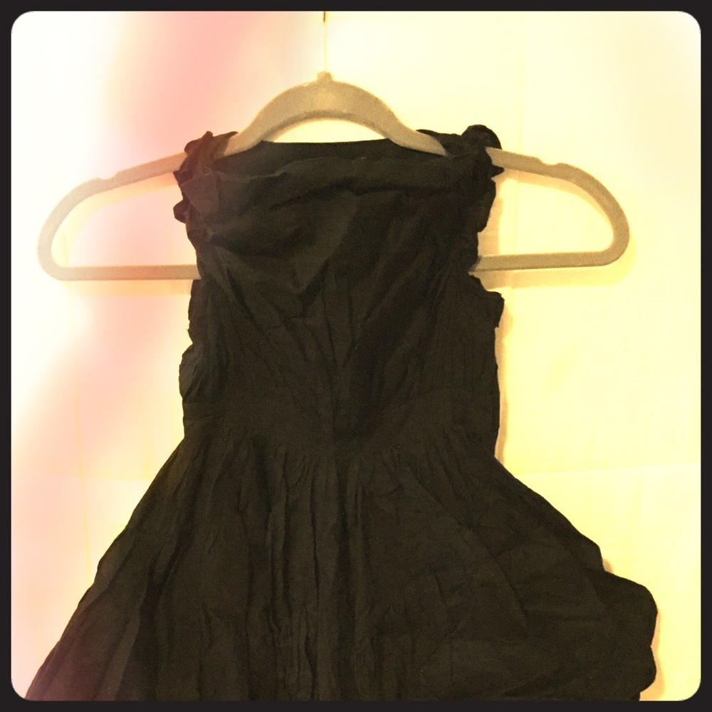 Girls Black Ruffle Dress by Sisley